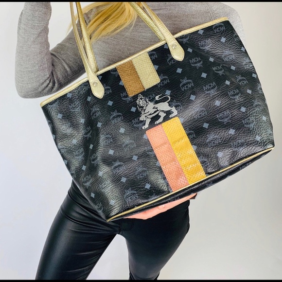 MCM Handbags - Vintage MCM Visetos Lion Tote Bag Medium